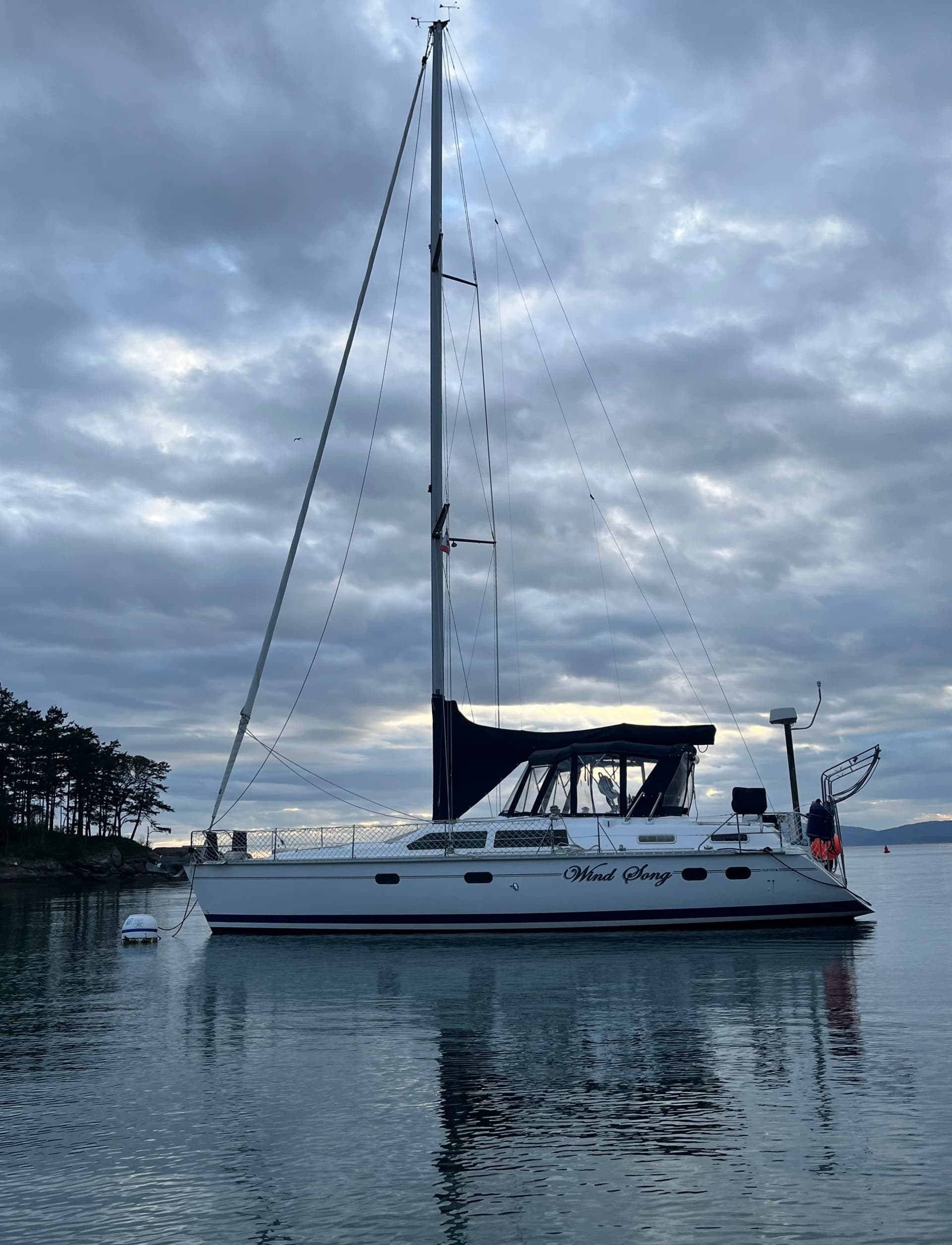 The couple's 42-foot sailboat, Windsong